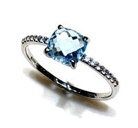 Ringe Dame in Weißgold Topazio blu TOP AZZ ZIRC D UD/C 1.80 B